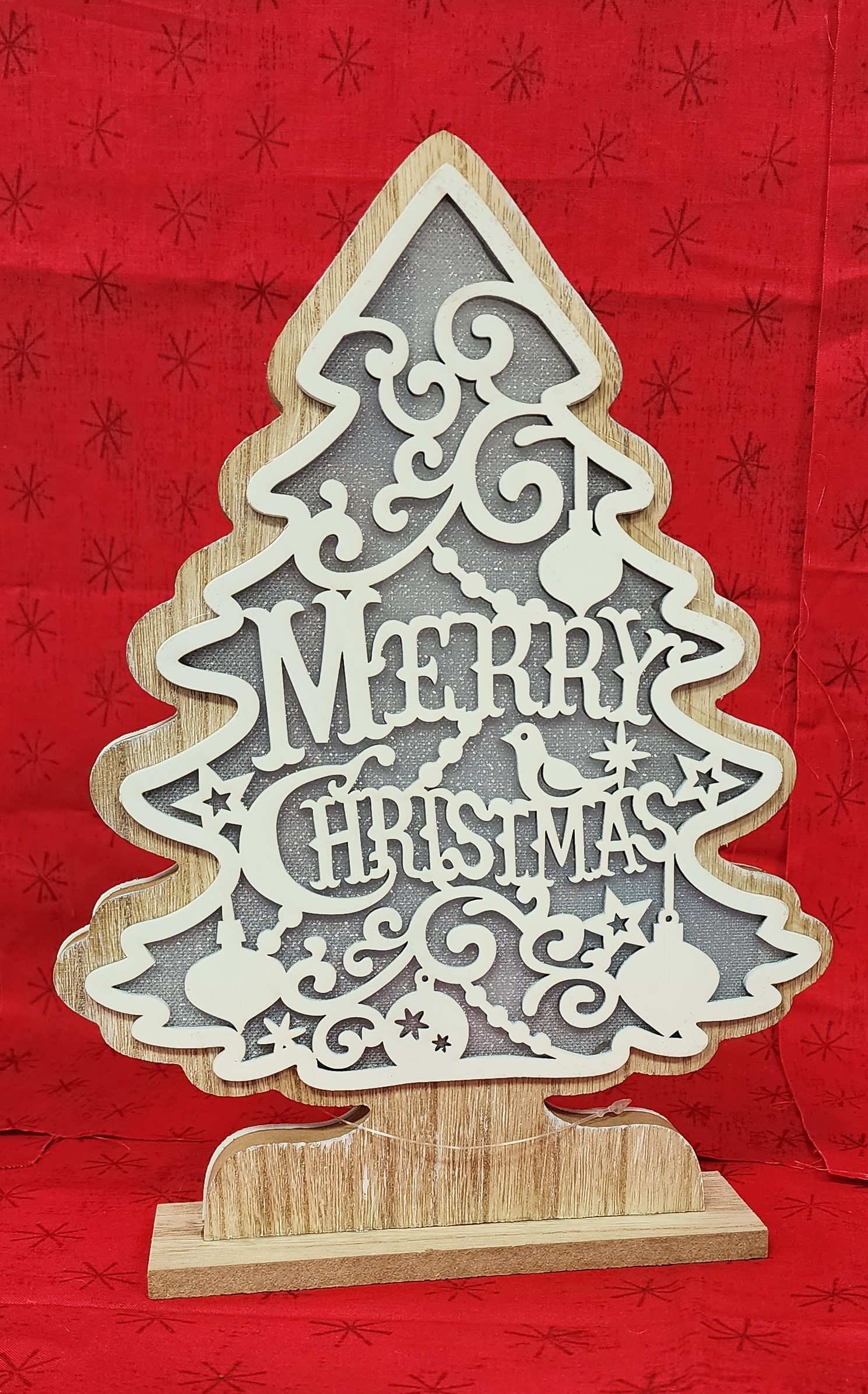 MANTLE DECOR LITE UP TREE SCENE